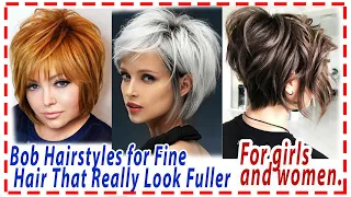 BOB HAIRCUT💕WITH VOLUME 2024. For girls and women,for Fine Hair. Haircuts 2024