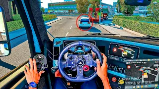 Bus Parking  Violent Highway eurotruck simulator 2 steering wheel gameplay|bus game