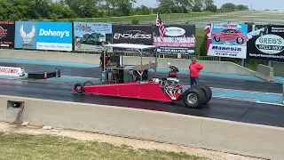 Elstobeans in his rail dragster