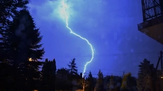 Silne Burze - ( shelf cloud , potężne pioruny ) - 19/20.07.2015.r. - ( Okolice Rzeszowa )