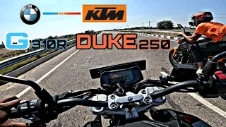 KTM DUKE 250 V/S BMW G310r Drag Race || KTM V/S BMW KI RACE 🏍️ ||