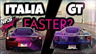 Need for Speed Heat Gameplay Part 36 Car Comparison - Which Is Fastest? - Ford GT vs Ferrari Italia