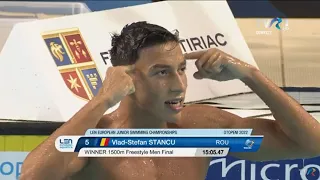 Vlad Stancu este campion european în proba de 1500 m liber de la CE de Înot Juniori 2022.Felicitări!