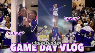 GAME DAY VLOG! (grwm, school, cheer, fnl, game day).