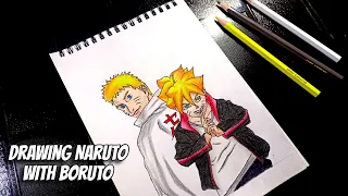 How to Draw Naruto with Boruto (Anime drawing Time-lapse) #naruto #boruto