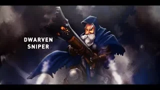 Dota 1 - Dwarven Sniper  (Kardel Sharpeye)! 1 vs 5 AI. Insane mode (Win by all heroes) HD