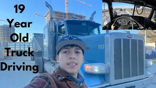 19 Year Old drives Peterbilt 389 Extended Hood With 84,000 Pounds