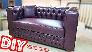 Диван с каретной стяжкой Честерфилд , своими руками , Capitone sofá Chesterfield DIY