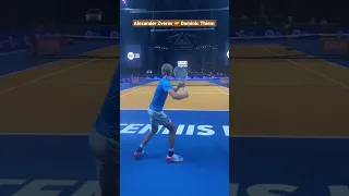 High quality striking between Alexander Zverev and Dominic Thiem at the World Tennis League