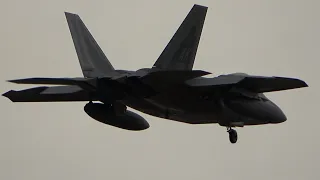 USAF F22A Raptors Arrival into Avalon Airport