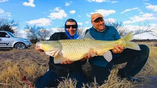 Konrad’s monster 8,3kg Largemouth Yellowfish on the Orange river.
