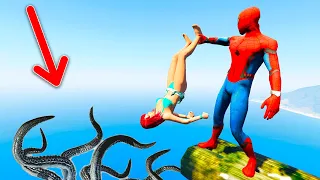 GTA 5 Water Ragdolls Spiderman Flooded Los Santos ep.4  (Euphoria/Physics | Funny Moments )