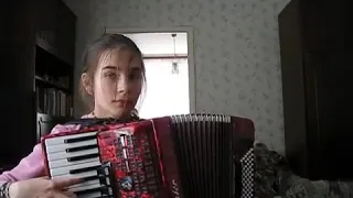 Unkown Russian girl playing an unknown song on an acordeon