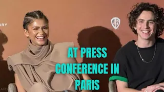 Zendaya and Timothée Chalamet at press conference in Paris | zendaya updates |zendaya news |zendaya