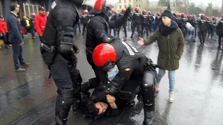 Los ultras del Olympique de Marsella originan una batalla campal en Bilbao.