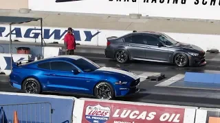 Mustang 5.0 vs BMW M3 - Drag Race