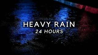 Heavy Rain on Road for 24 Hours | Rain Sounds all Night for Sleeping & Insomnia Relief