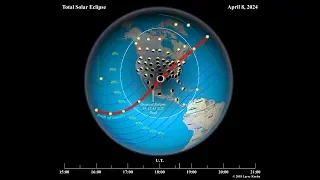 Next total solar eclipse in the USA on April 8, 2024 (Animated)