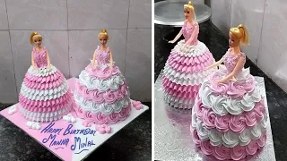 Twins Girl Birthday Barbie Doll Cake Design |Amazing and Beautiful Twins Girl Cake |Twins Doll Cake