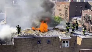 FDNY - Early Arrival + Audio - Brooklyn 2nd Alarm Box 3797 - Heavy Fire on the Top Floor - 5/21/24