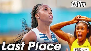 Unbelievably ! Shelly-Ann Fraser-Pryce Finish Last In 100 Meters Like Elaine Did In Oregon In 2019