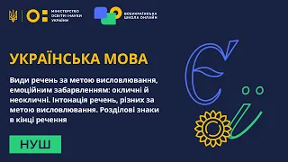 Українська мова. Види речень за метою висловлювання, емоційним забарвленням: окличні й неокличні