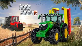 Farming Simulator 16 Mega Corn Harvest | Fs16 Grass Moving | Timelapse |