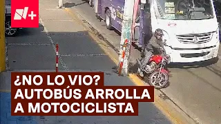 Motociclista se cae frente a un camión y este lo arrolla - N+ #accidente #motociclistas