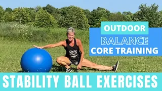 STABILITY BALL EXERCISES l OUTDOOR WORKOUT l CORE BALANCE BALL TRAINING