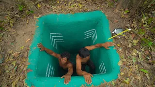 Build Temple Tunnel Swimming Pool And Water Slide To Swimming Pool