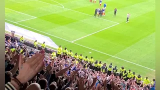 Pompey fans in full voice against Derby County 29/04/23