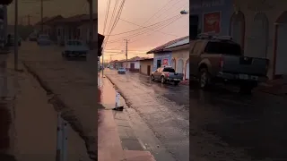 First Summer Rain on the Street in Laborio, León, Nicaragua