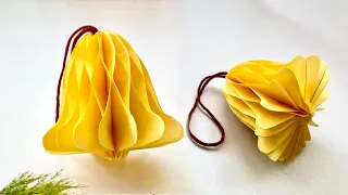 DIY Honeycomb Bell Ornament | Paper Craft | Christmas Craft