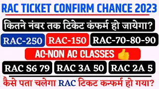 RAC ticket confirm chance 2023। कितने वेटिंग तक कन्फर्म होता हैं।Ac Aur NonAc Rac ticket confirm।