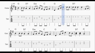 Waltzing Matilda Tab Sheet Music for Guitar