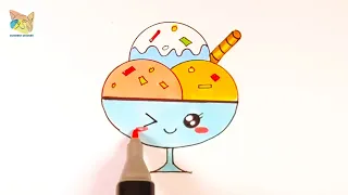 comment dessiner une glace dans un pot kawaii