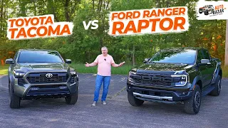 Clash of the TITANS: Toyota Tacoma TRD Off-Road vs Ford Ranger Raptor | Midsize trucks comparison