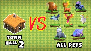 All pets vs town hall 2 | Clash of clans