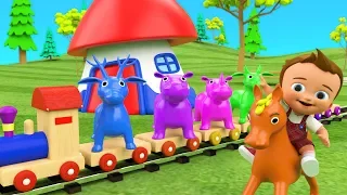 Baby Learn Colors & Animals Names for Children with Wooden Animals Toys Train Transport 3D Kids Edu