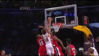 Sasha Vujacic Posterizes Marcus Camby