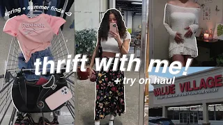 THRIFT WITH ME & TRY ON HAUL / my BEST haul yet! spring/summer thrifting vlog ♡