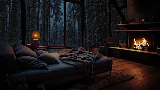 Comfortable and warm in a warm bed on a winter day | Relaxing chimney sound