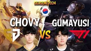 GEN Chovy vs T1 Gumayusi - Chovy AZIR vs Gumayusi ORIANNA Mid - Patch 14.4 KR Ranked CHALLENGER