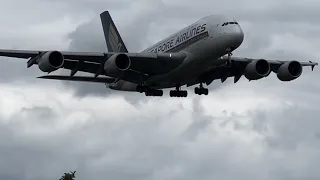 Close up Overhead arrivals ! London Heathrow Airport LHR ! Plane-spotting