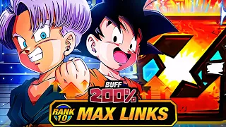 200% LEADER SKILL BUFF! LEVEL 10 LINKS 100% RAINBOW STAR EZA LR TRUNKS & GOTEN! (DBZ: Dokkan Battle)