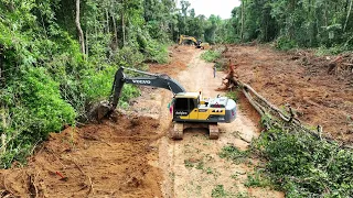 Part-3 New Road Building On Mountain as Trees are Cleared and Soil is Leveled with Bulldozers