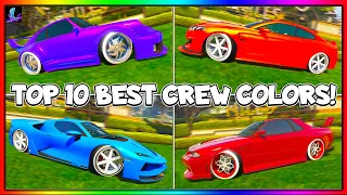 The TOP 10 BEST CREW COLORS In GTA 5 Online 2023! (Modded Crew Colors, Neon Colors & More!)