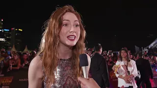 Avengers Infinity War Red Carpet Singapore Fans Event - Itw Karen Gillan (official video)