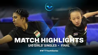 Saini Suhana vs Ser Lin Qian | WTT Youth Contender Senec | U15 GS | Finals