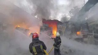 Пожар на предприятии по ул. Войцеховича 53. Посвящение в пожарные. 10.06.2022